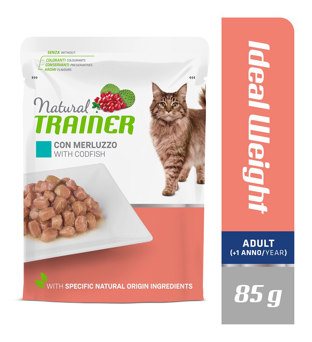 Kapsička Natural Trainer Cat IDEAL WEIGHT treska 85 g EXPIRACE květen (30.05.2025)