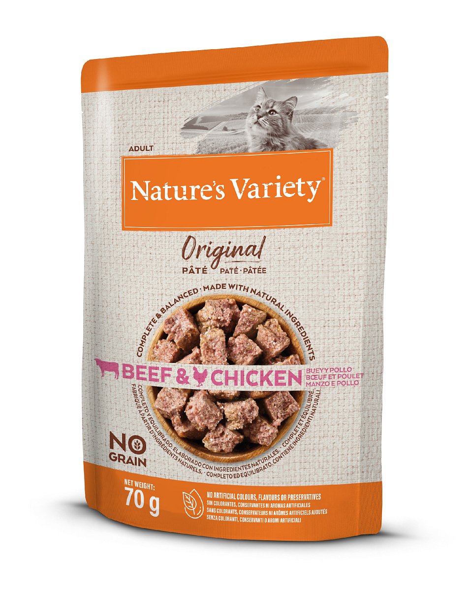 Kapsička Nature's Variety original pro kočky s hovězím a kuřetem 70 g