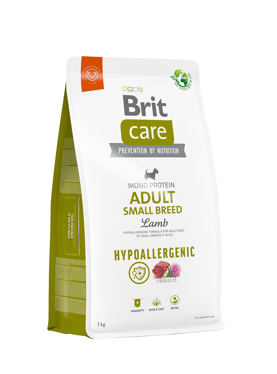 Brit Care Dog Hypoallergenic Adult Small Breed - lamb and rice 7 kg EXPIRACE červenec (27.07.2025)