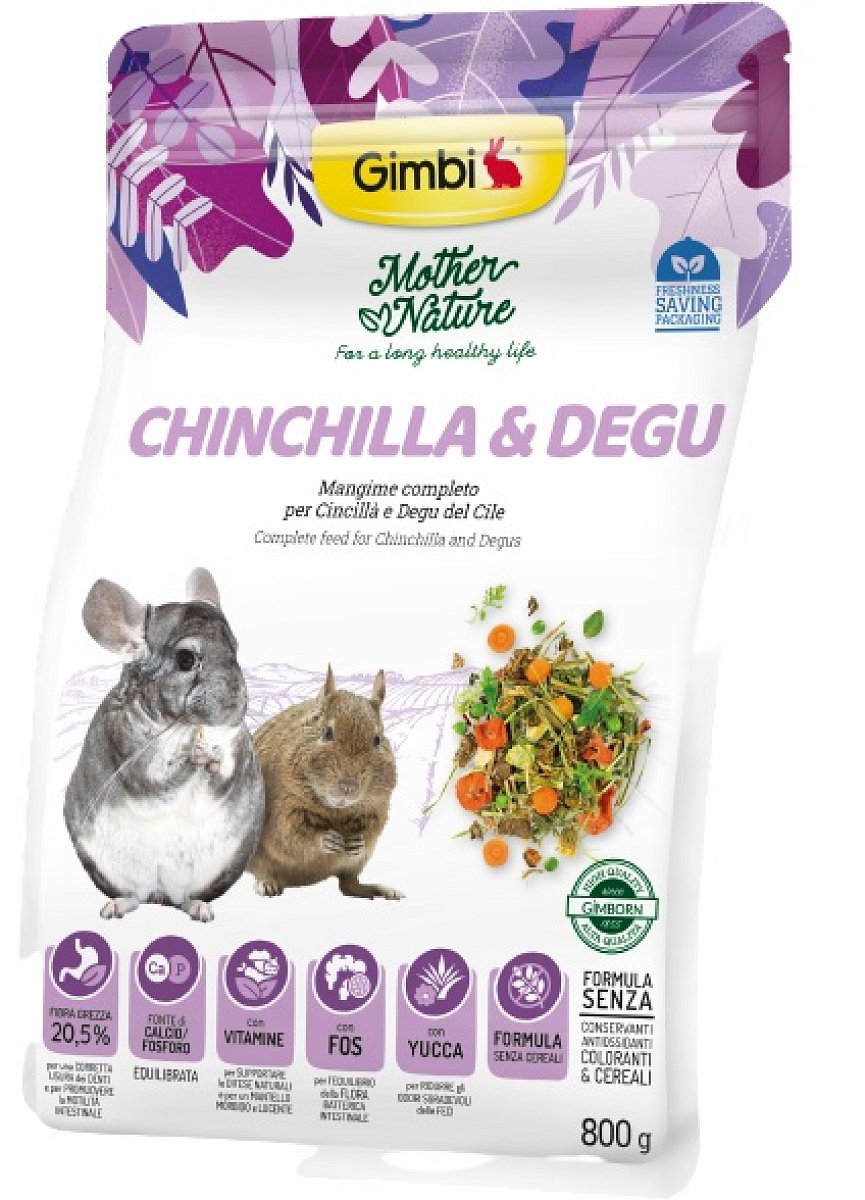 GIMBI MOTHER NATURE  cincila a degu 800g EXPIRACE únor (28.02.2025)