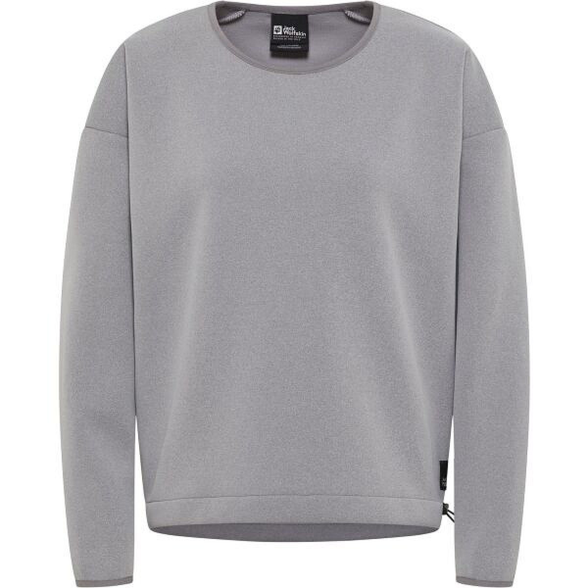 Jack Wolfskin WANDEREST PULLOVER W Dámská mikina, šedá, velikost