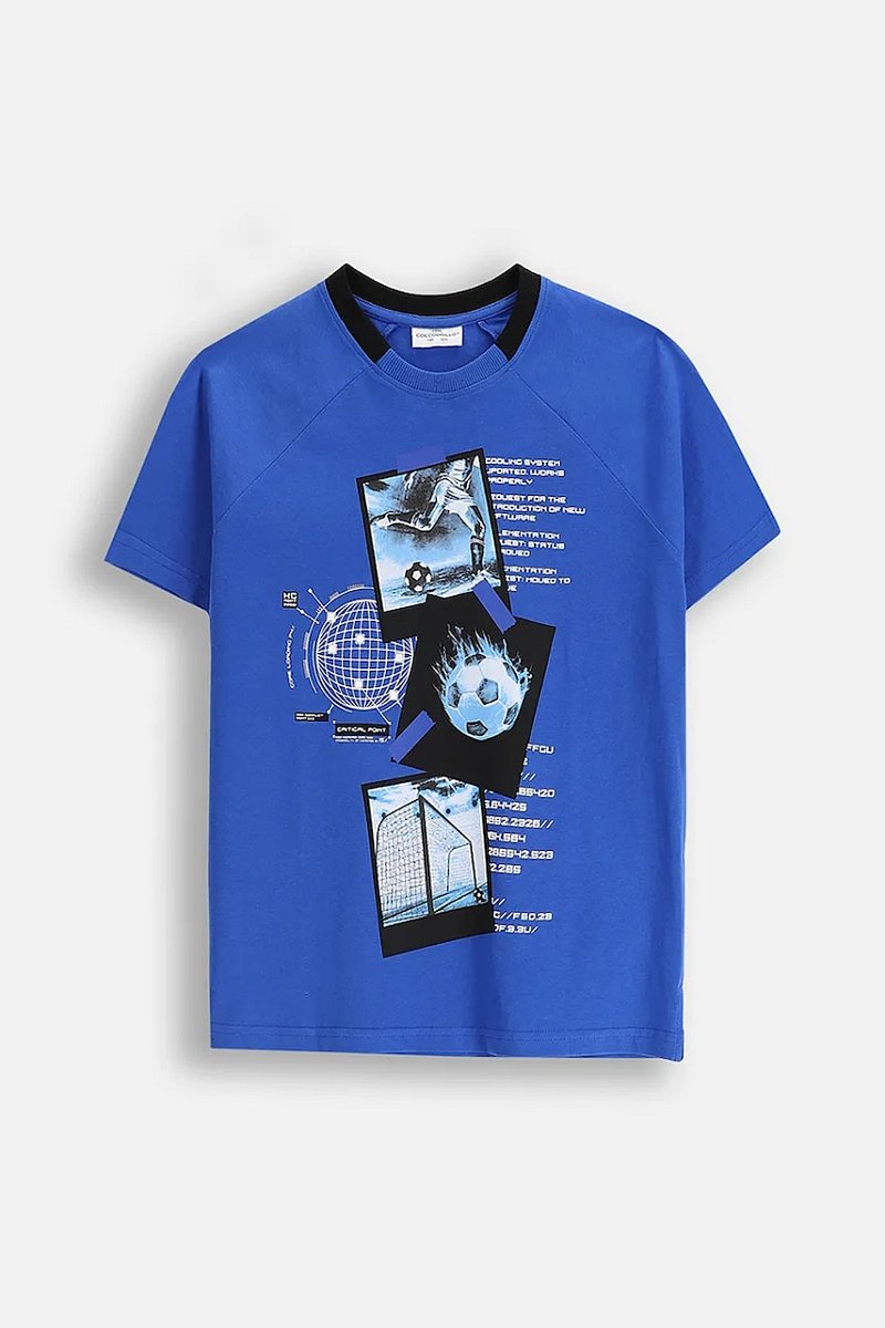 Dětské bavlněné tričko Coccodrillo modrá barva, s potiskem, X-RAY VISION BOY JUNIOR