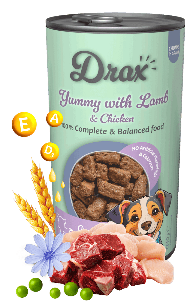 Konzerva Drax Adult Dog s jehněčím a kuřecím 415g