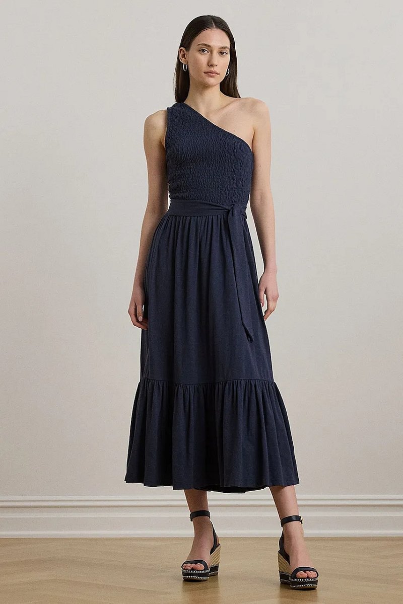 Šaty Lauren Ralph Lauren tmavomodrá barva, midi, 200973608