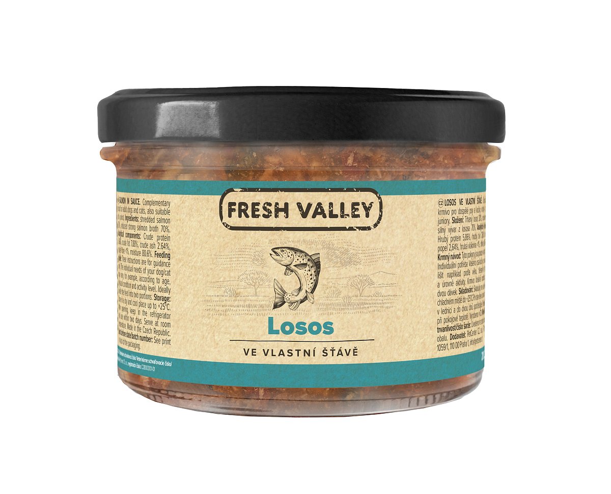 Sklenice Fresh Valley losos ve vlastní šťávě 200g