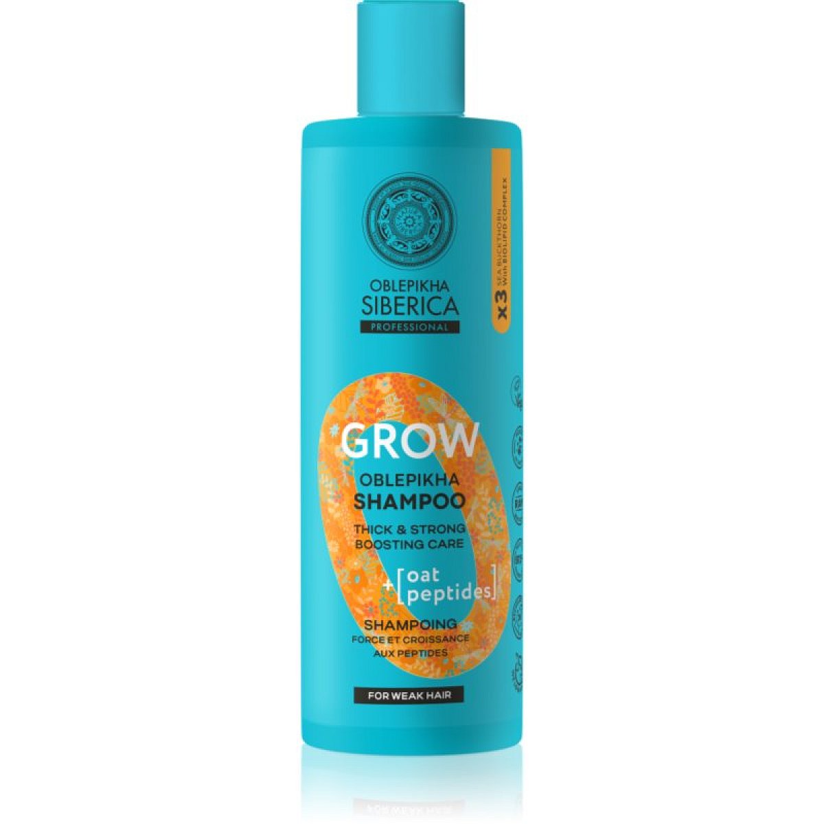 Natura Siberica Oblepikha Siberica posilující šampon stimulující růst vlasů 400 ml