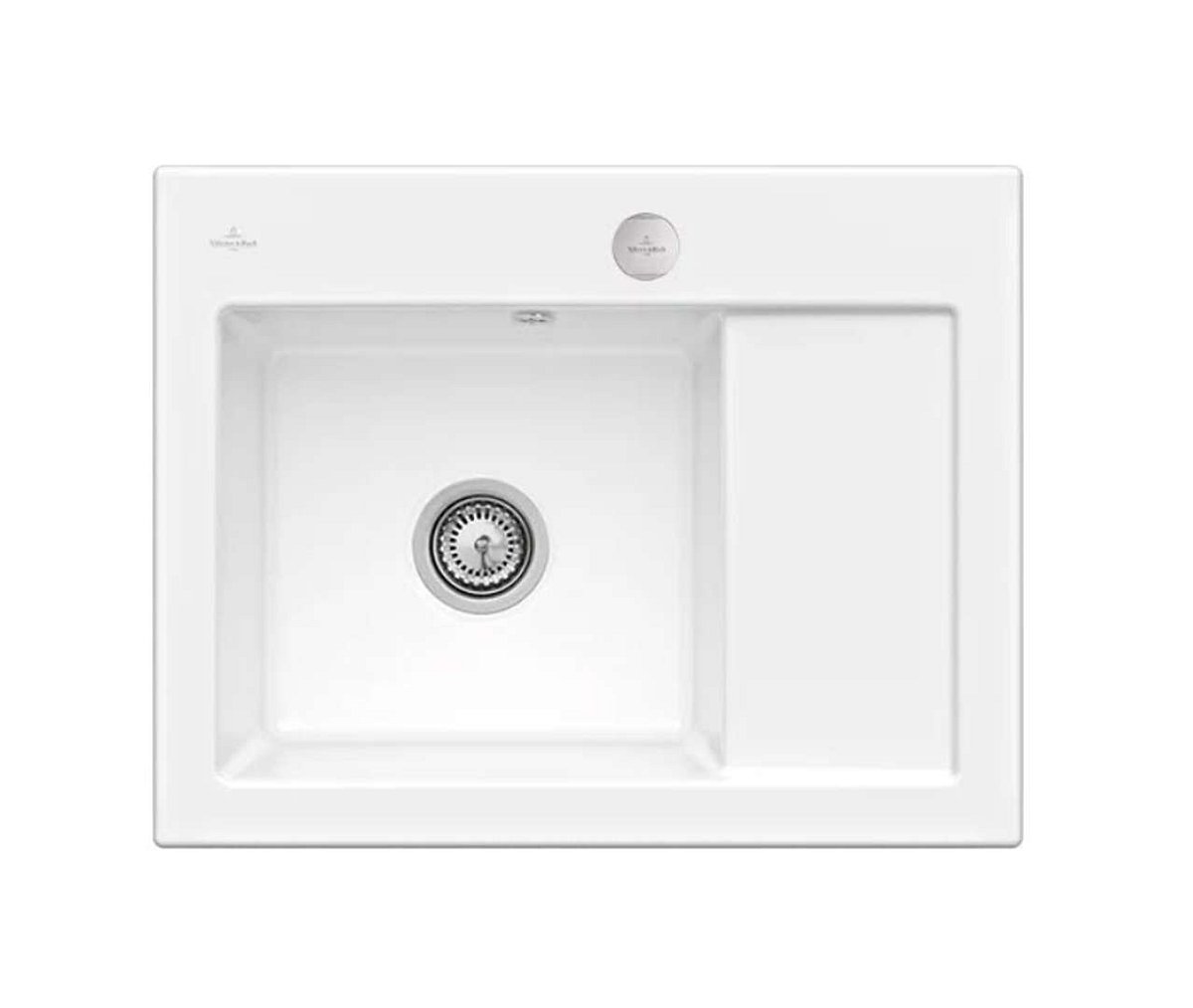 Villeroy & Boch Subway 45 - Keramický dřez 65x51 cm, excentrické ovládání, CeramicPlus, Stone White 331202RW
