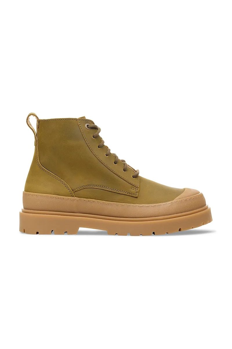 Vysoké kožené boty Birkenstock Prescott Lace M zelená barva, 1030034