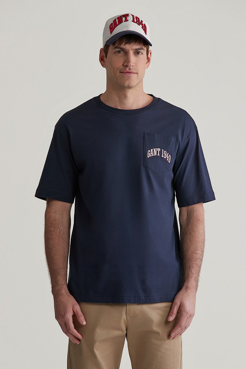 TRIČKO GANT POCKET GRAPHIC TSHIRT EVENING BLUE