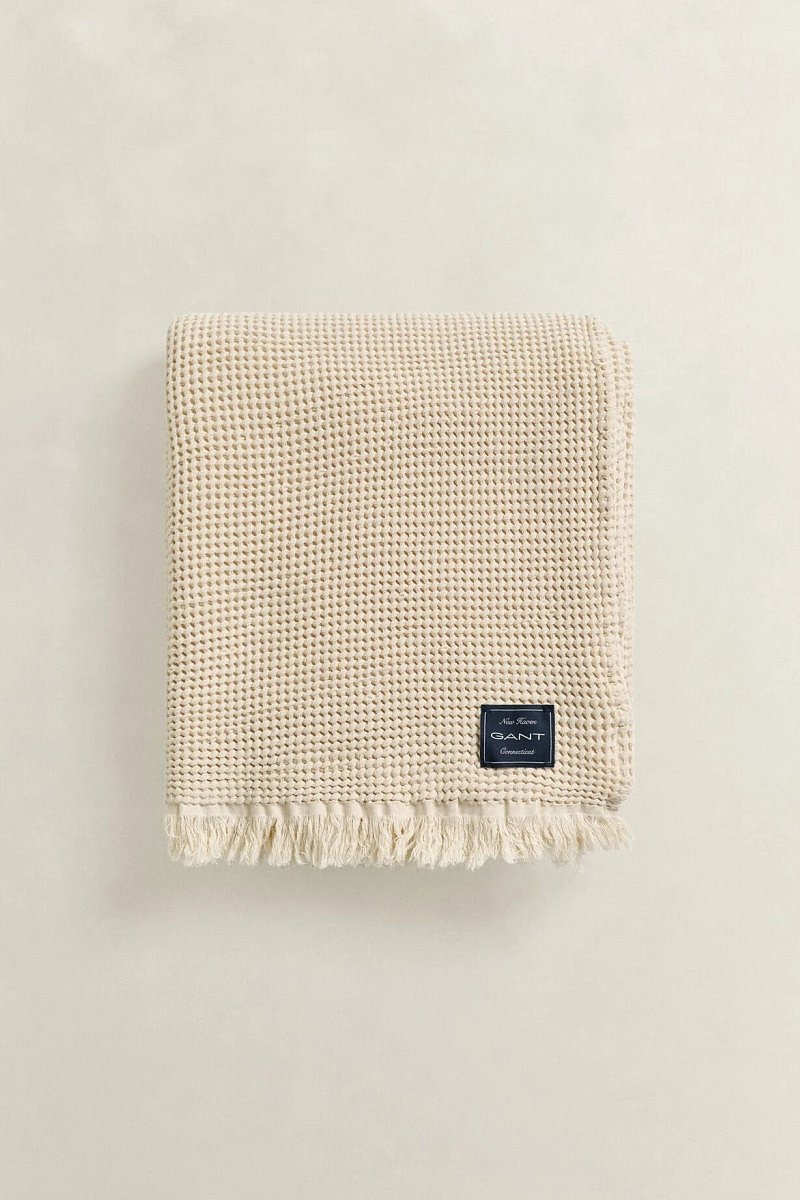 DEKA GANT COTTON WAFFLE THROW 130X200 FADED BEIGE