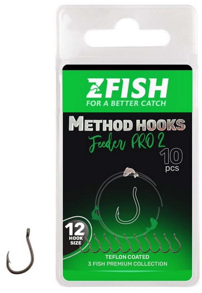 Zfish háčky method feeder pro 2 10 ks - velikost 10