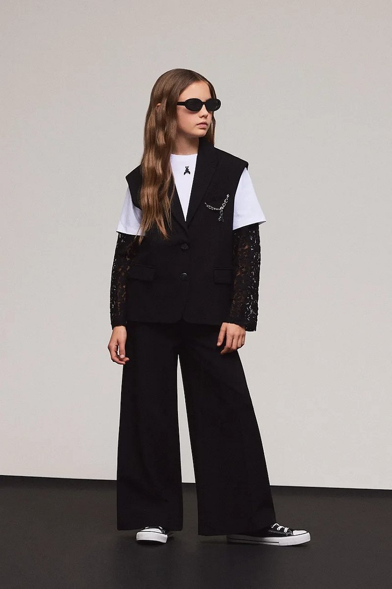 Dětské kalhoty Patrizia Pepe A641 černá barva, 7P0399