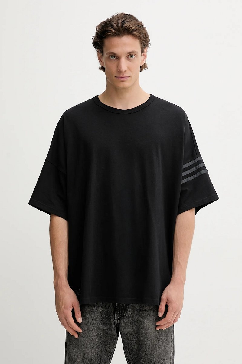 Bavlněné tričko adidas Originals Neu C Tee pánské, černá barva, HZ3700