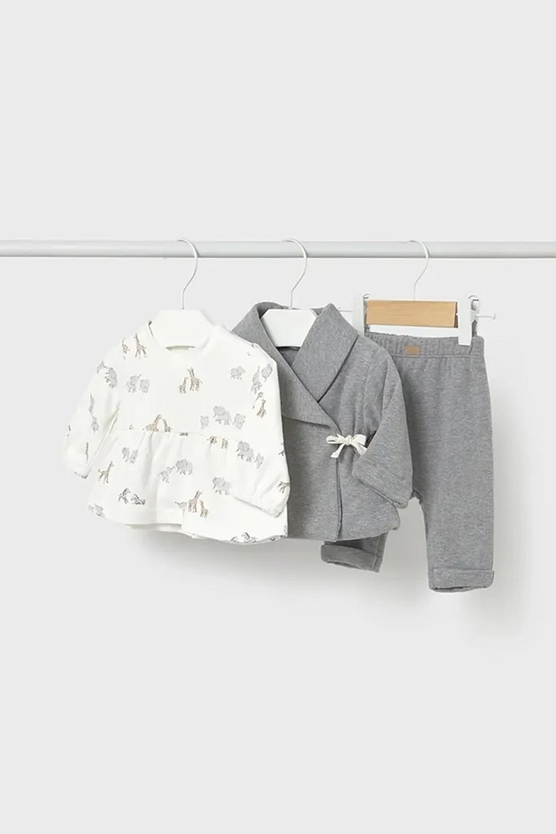 Kojenecká sada Mayoral Newborn šedá barva, 2561