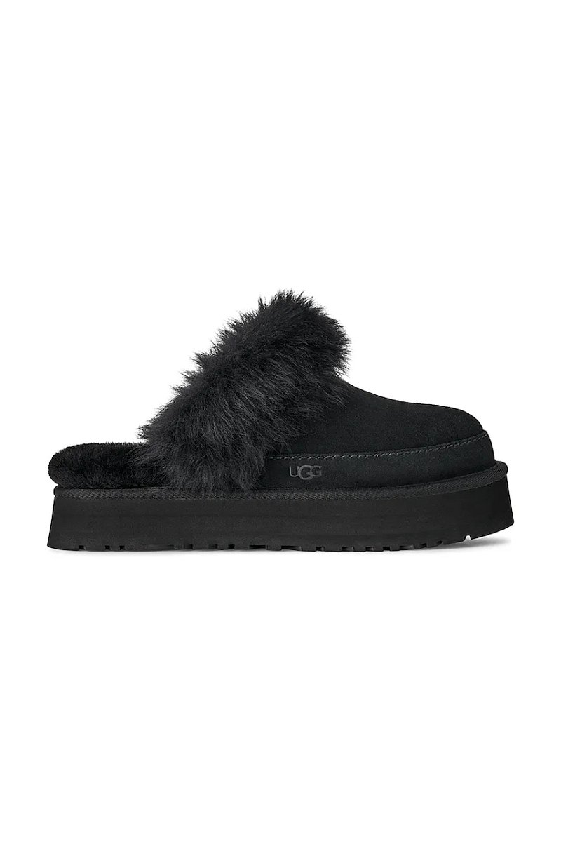 Semišové papuče UGG Disquette Chalet černá barva, 1173930.BLK