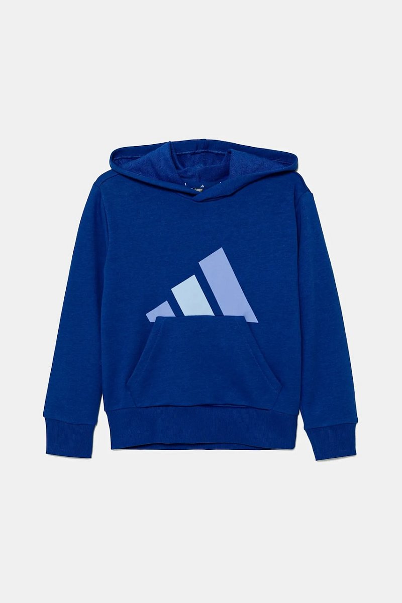 Dětská mikina adidas modrá barva, s kapucí, s potiskem, JV9901