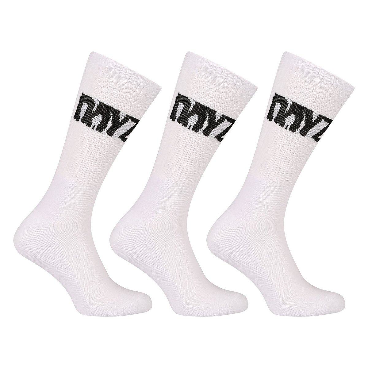 3PACK ponožky DAYZ vysoké bílé SURVIVOR (BI247) L