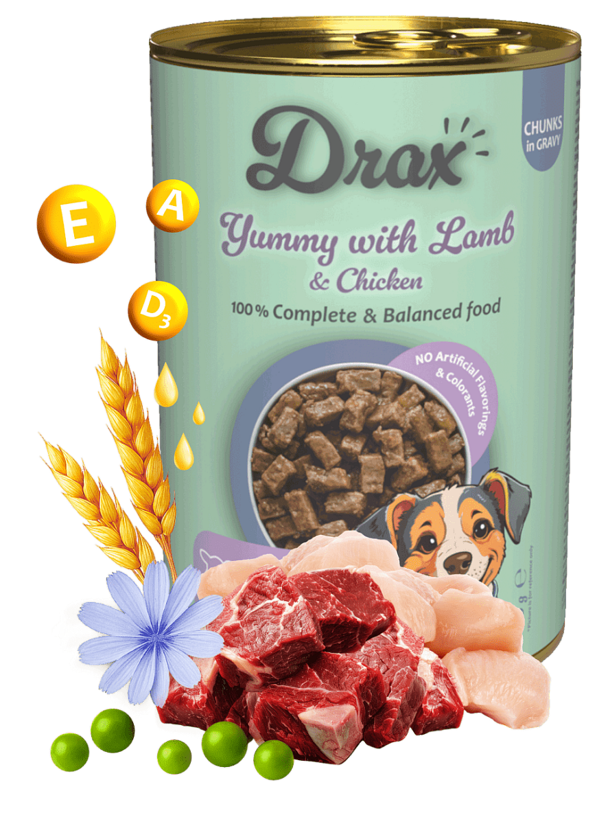 Konzerva Drax Adult Dog s jehněčím a kuřecím 1240g