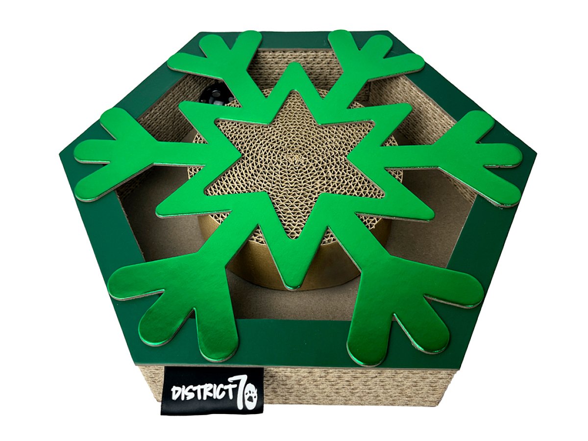 District 70 kartonové škrabadlo sněhová vločka zelená