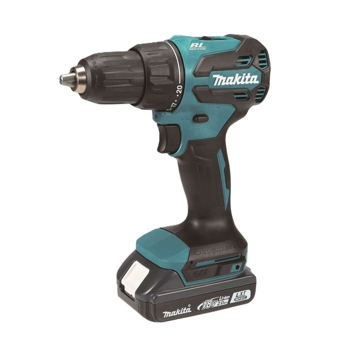 Makita - 18V AKU vrtačka s příklepem, 2x aku 2,0 Li-Ion, nabíječka DHP490WVE