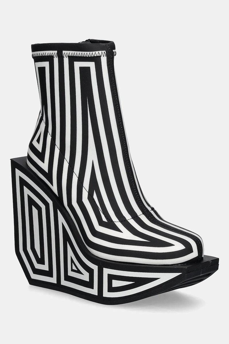 Kožené kotníkové boty United Nude Wa Bootie Hi dámské, černá barva, na platformě, 1087951082