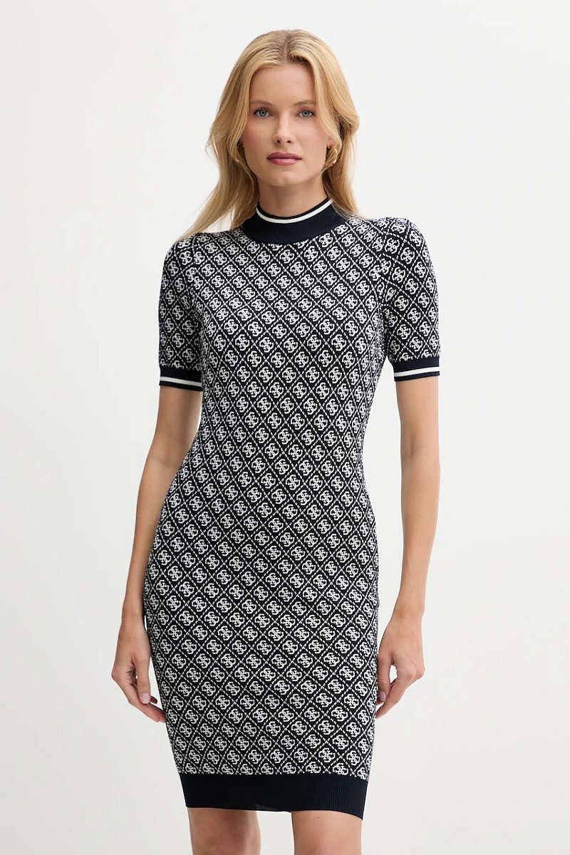 Šaty Guess béžová barva, mini, přiléhavé