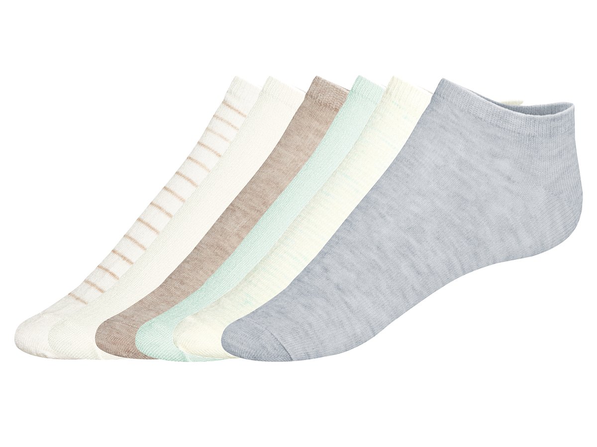 esmara® Dámské nízké ponožky, 6 párů (krémová/béžová/mintová/šedá, 39-42)