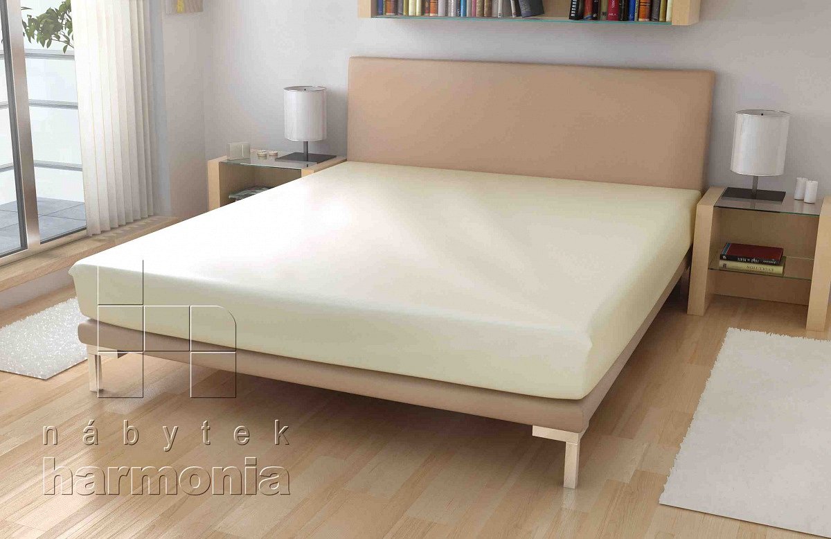 2-jersey prostěradlo - smetanová - 100x200 cm