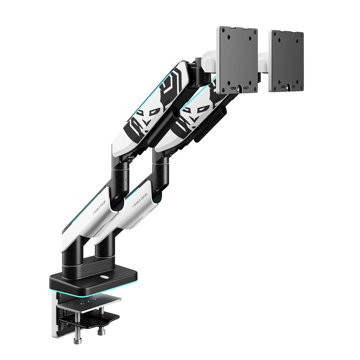 Dvojité rameno na monitory 49″, bílo-černé X-Arm Dual RGB