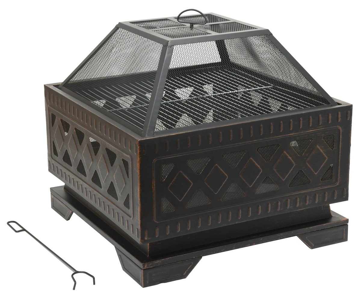 Ohniště SQUARE copper patina s poklopem CT13009