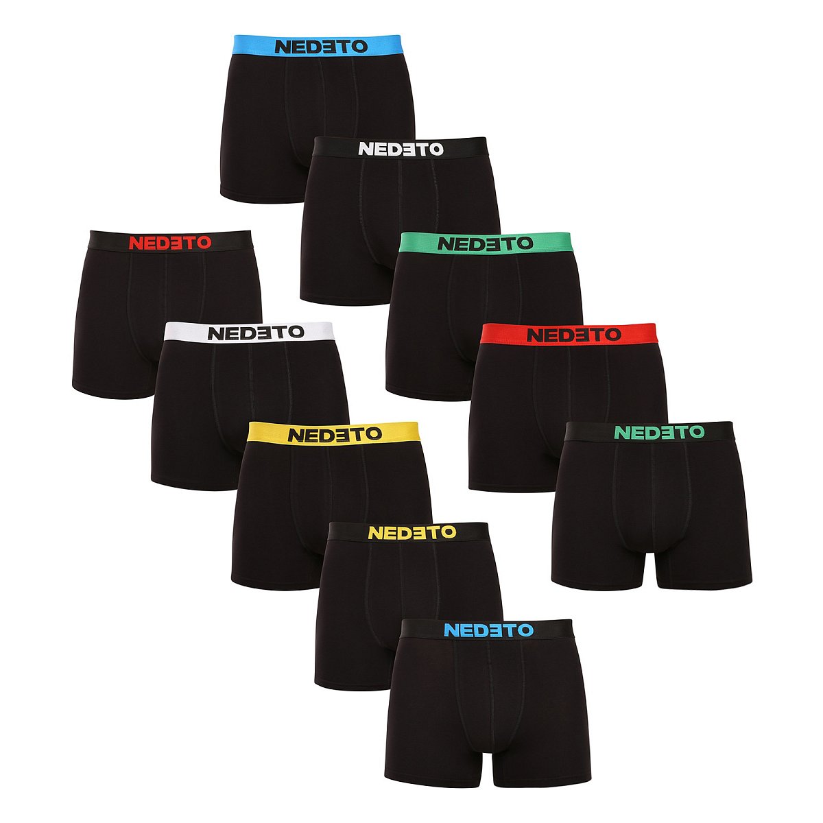 10PACK pánské boxerky Nedeto černé (10NBC1) XL, trenky / trenýrky