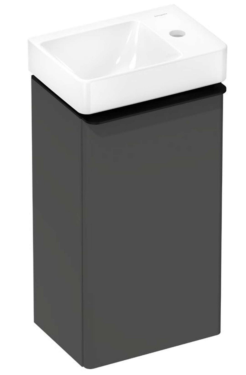 Hansgrohe Xelu Q - Skříňka s umývátkem, 63x34x27 cm, 1 dvířka, panty vpravo, matná šedá/matná černá 54366670