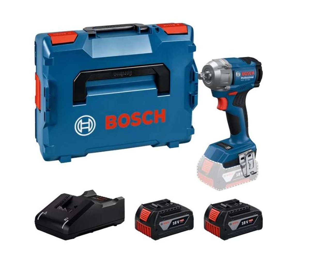 Bosch - 18V AKU rázový utahovák GDS 18V-350, 2x aku 4,0 Ah Li-Ion, nabíječka 06019M5022