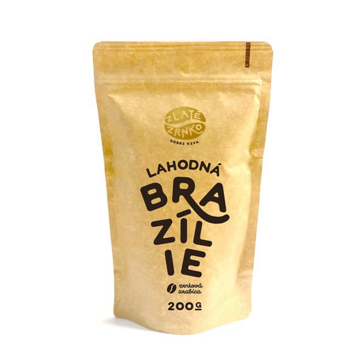 Káva Zlaté Zrnko - Brazílie - "LAHODNÁ" 200 g Mleti-na-alternativu-hrube