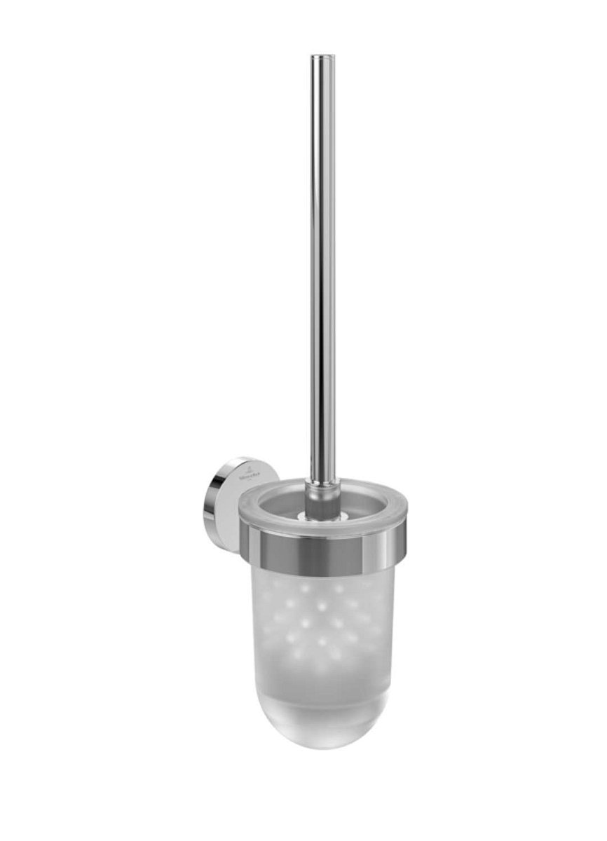 Villeroy & Boch Elements Tender - WC štětka nástěnná s držákem, sklo/chrom TVA15101600061