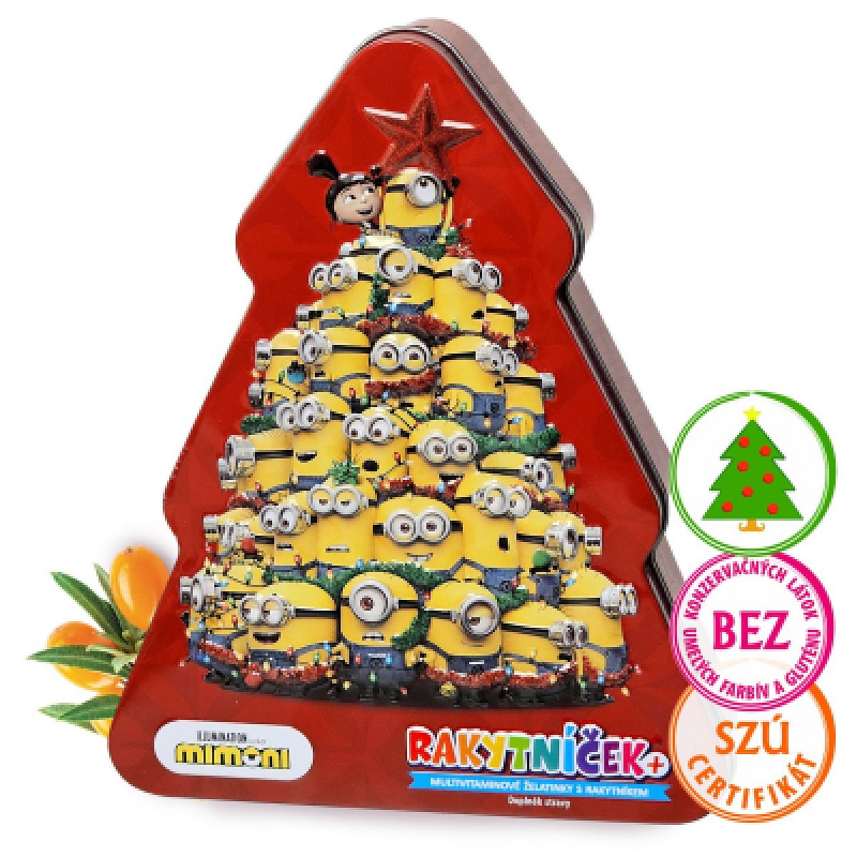 RAKYTNÍČEK+ želatínky - Vianočný stromček Mimoni