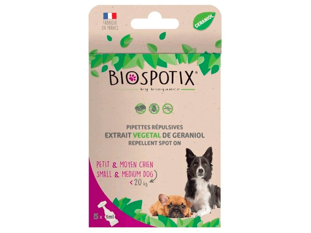BIOGANCE Biospotix spot-on pro psy S-M s repelentním účinkem 5x1 ml