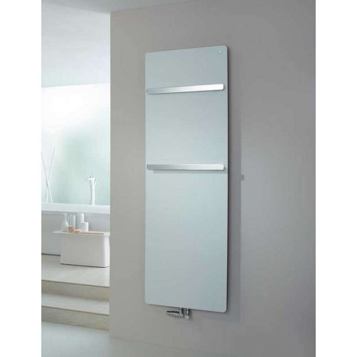 Zehnder Vitalo Bar - Koupelnový radiátor 157x40 cm, rovný, středové připojení 5 cm, bílý lak VIP-160-040