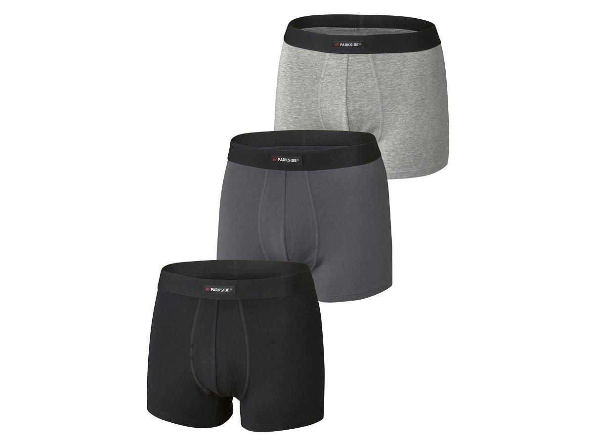 Parkside® Pánské boxerky, 3 kusy (černá/šedá, 4/S)