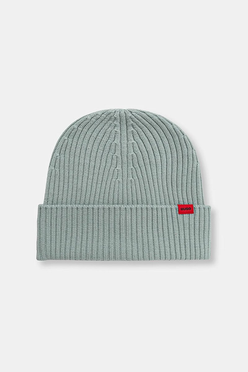 Vlněná čepice HUGO černá barva, vlněná, 50524570