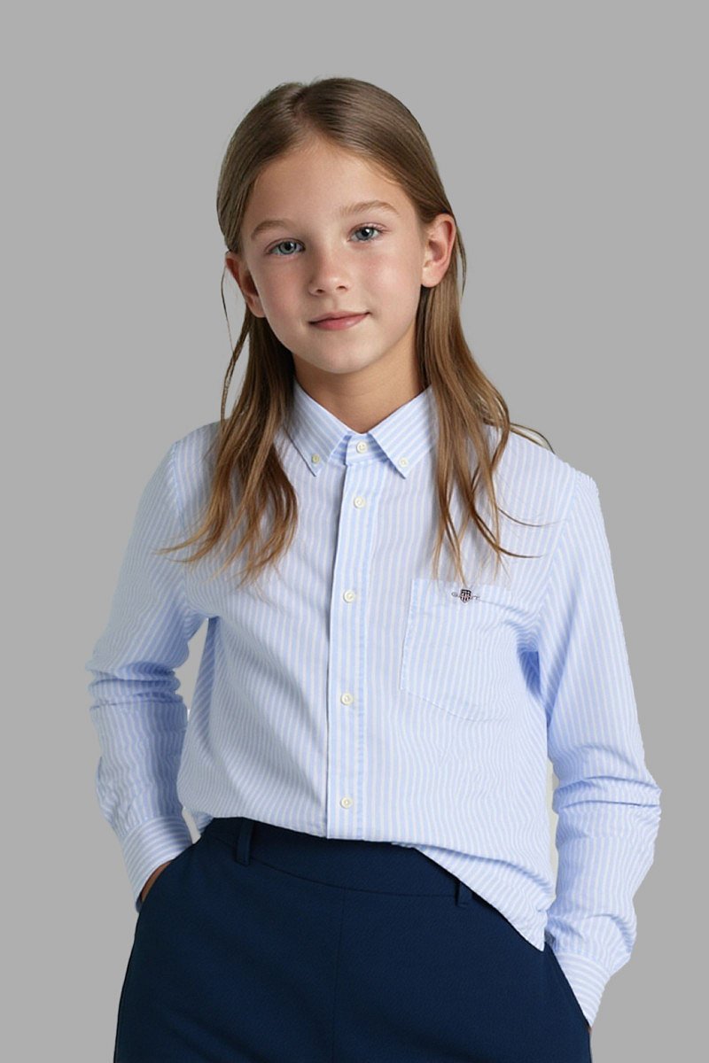 KOŠILE GANT STRIPED SHIELD POPLIN SHIRT LIGHT BLUE