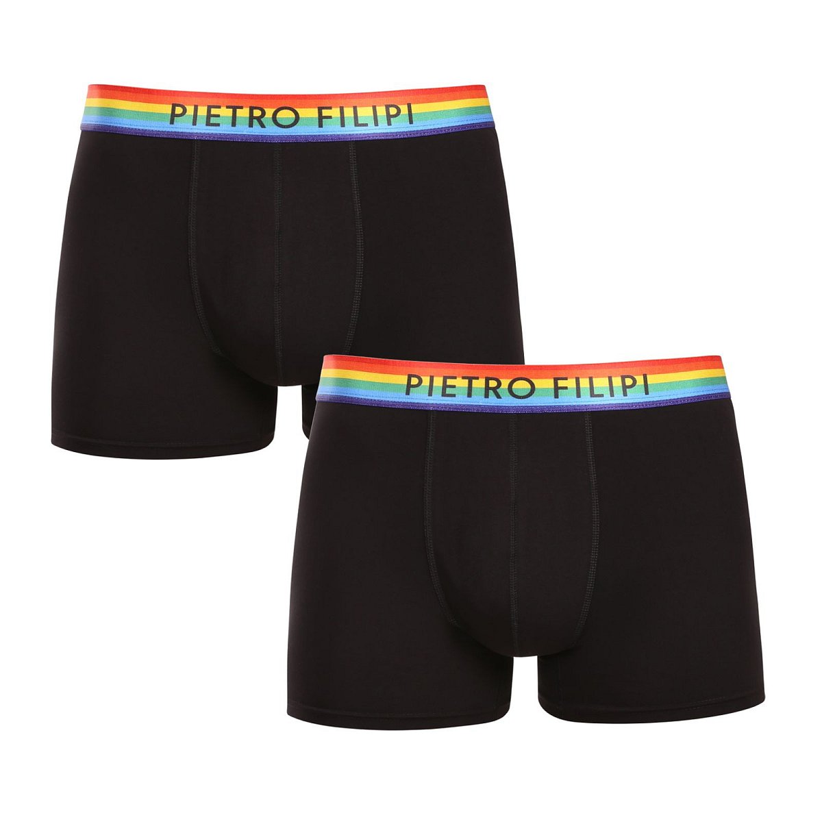 2PACK pánské boxerky Pietro Filipi černé rainbow (2PBG1) M, trenky / trenýrky