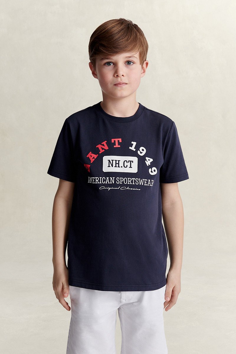 TRIČKO GANT AMERICAN SPORTSWEAR GRAPHIC SS T-SHIRT EVENING BLUE