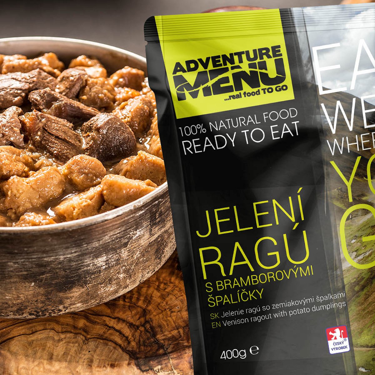 Adventure menu jelení ragú s bramborovými špalíčky