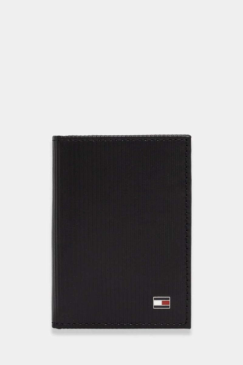 Kožené pouzdro na karty Tommy Hilfiger černá barva, AM0AM13967