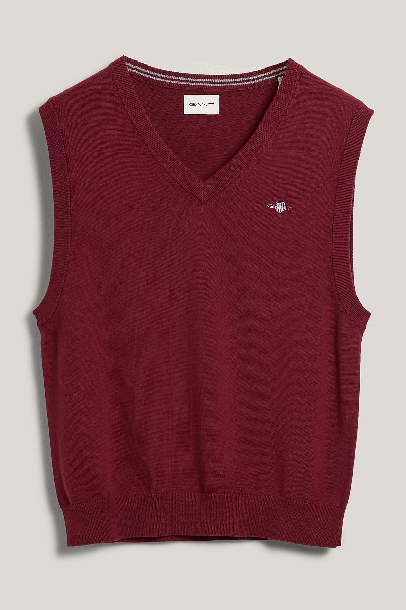 VESTA GANT CLASSIC COTTON VEST PLUMPED RED