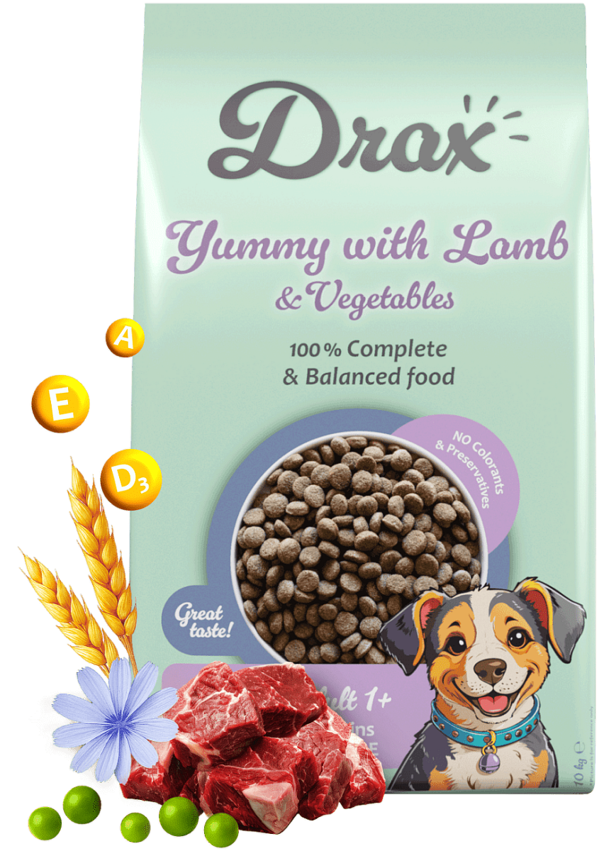 Krmivo Drax Adult Dog s jehněčím a zeleninou 10kg