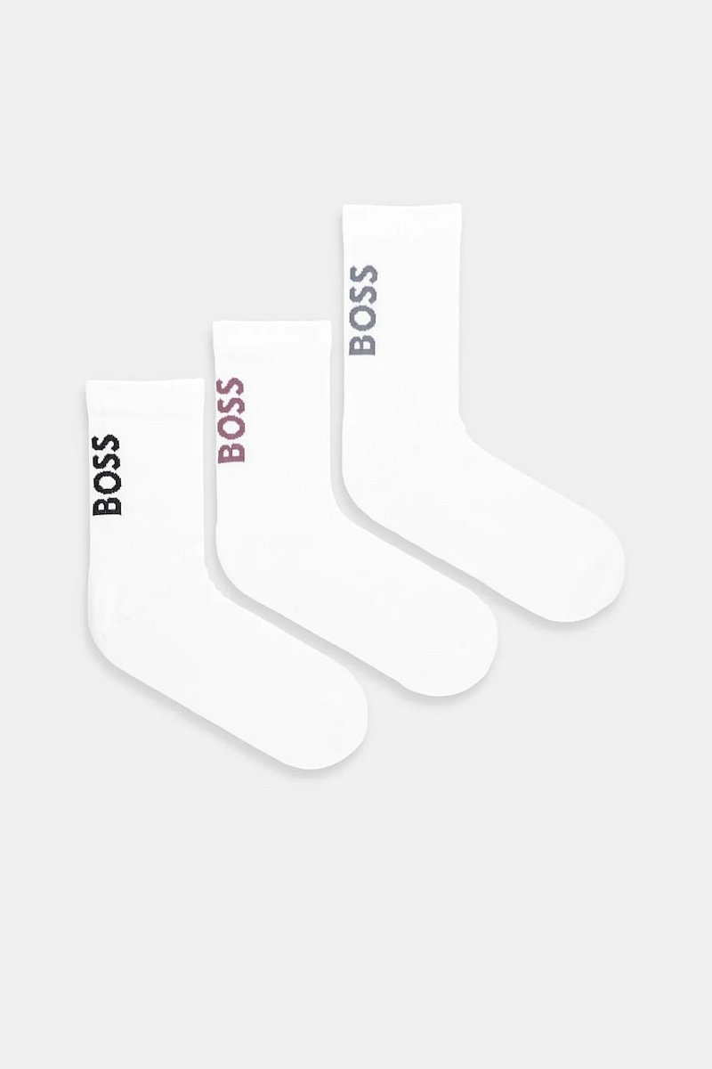 Ponožky BOSS 3-pack pánské, bílá barva, 50531540