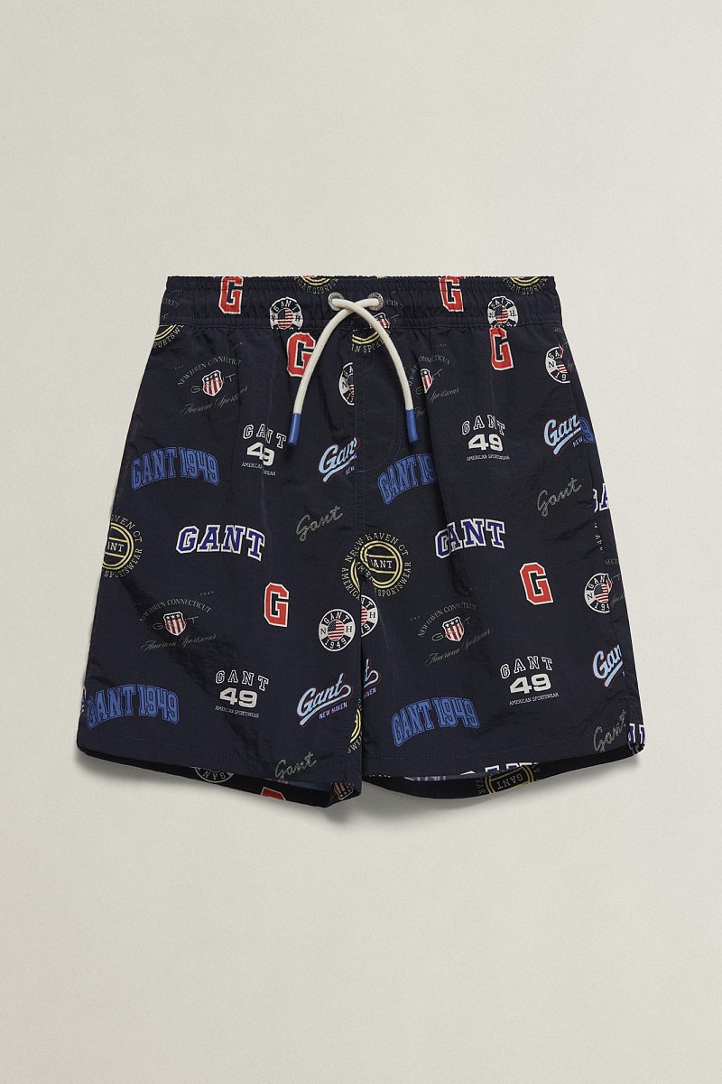 PLAVKY GANT COLLEGIATE AOP SWIMSHORT EVENING BLUE