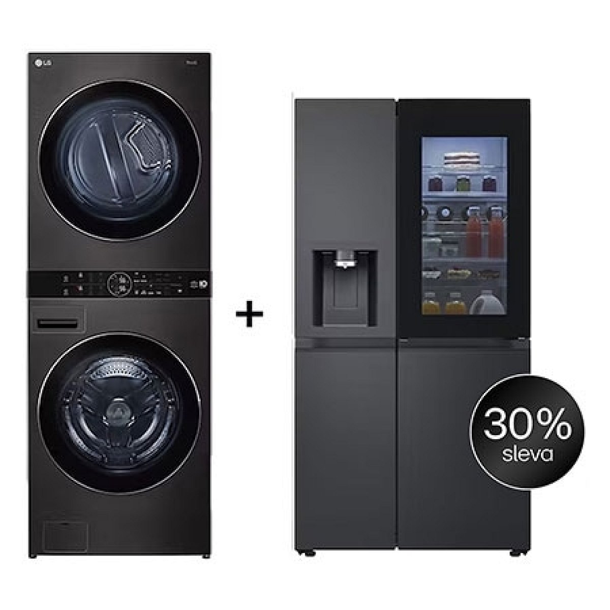 SET - LG WashTower WT1716BBF + Chladnička InstaView™ GSXE90EVAD